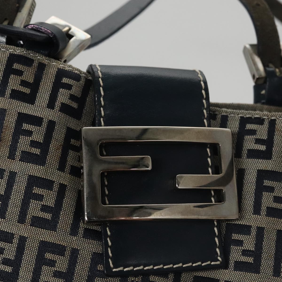 Fendi Vintage Shoulder Bag Zucca Canvas, NAVY, CANVAS, Handbag
