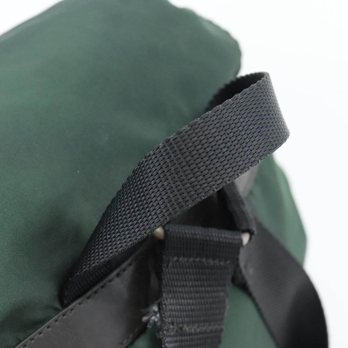 Prada Double Front Pocket Backpack Tessuto, Green, Nylon, Backpack