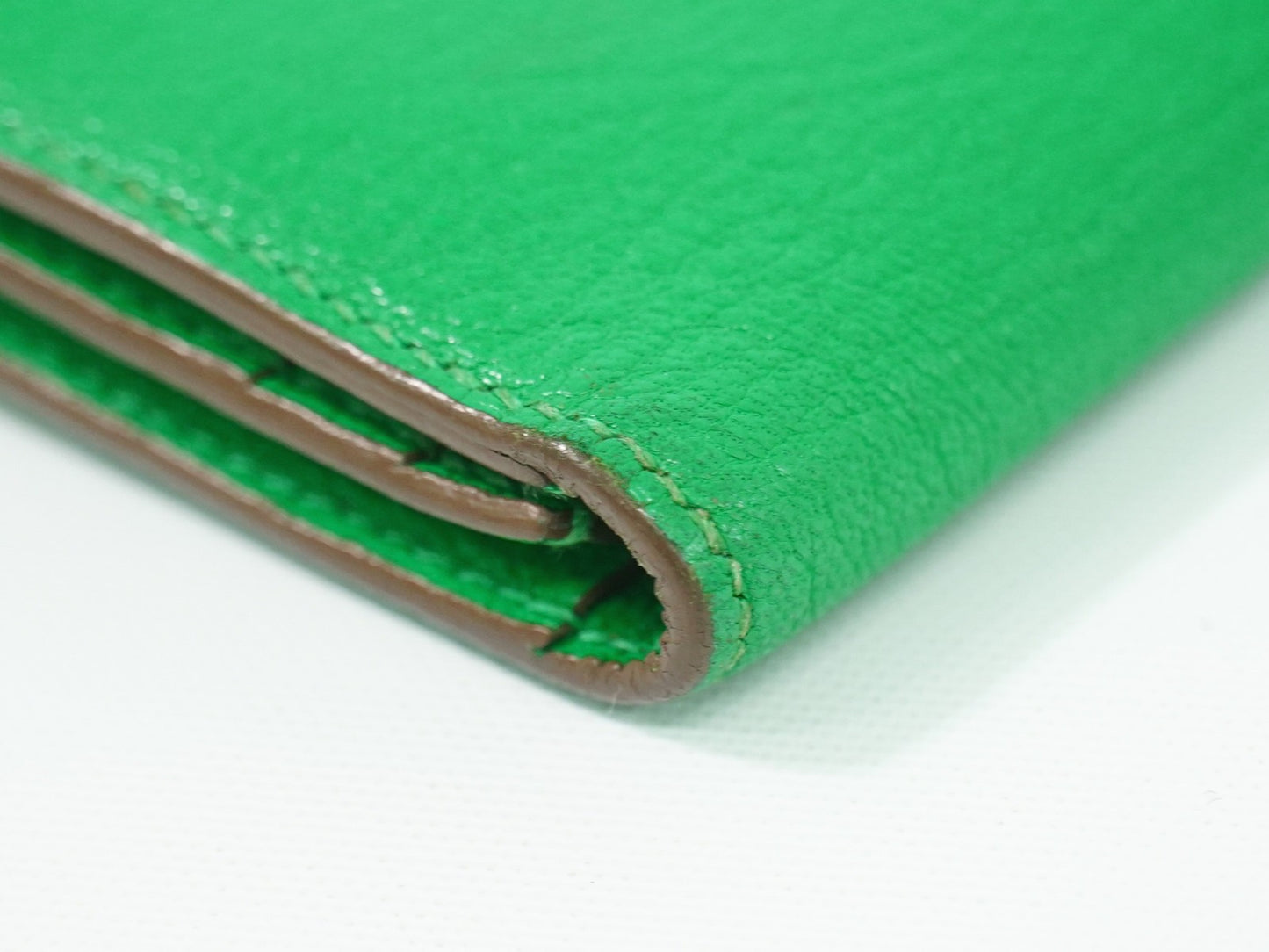 Hermes Bearn Wallet Chevre Mysore, GREEN, LEATHER, Wallets