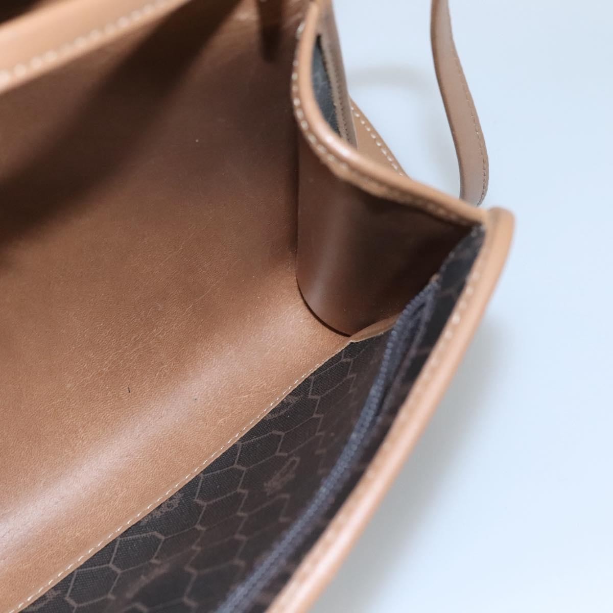 Christian Dior Vintage Honeycomb Flap Crossbody Bag Canvas and Leather, BLACK, CANVAS, Crossbody bag