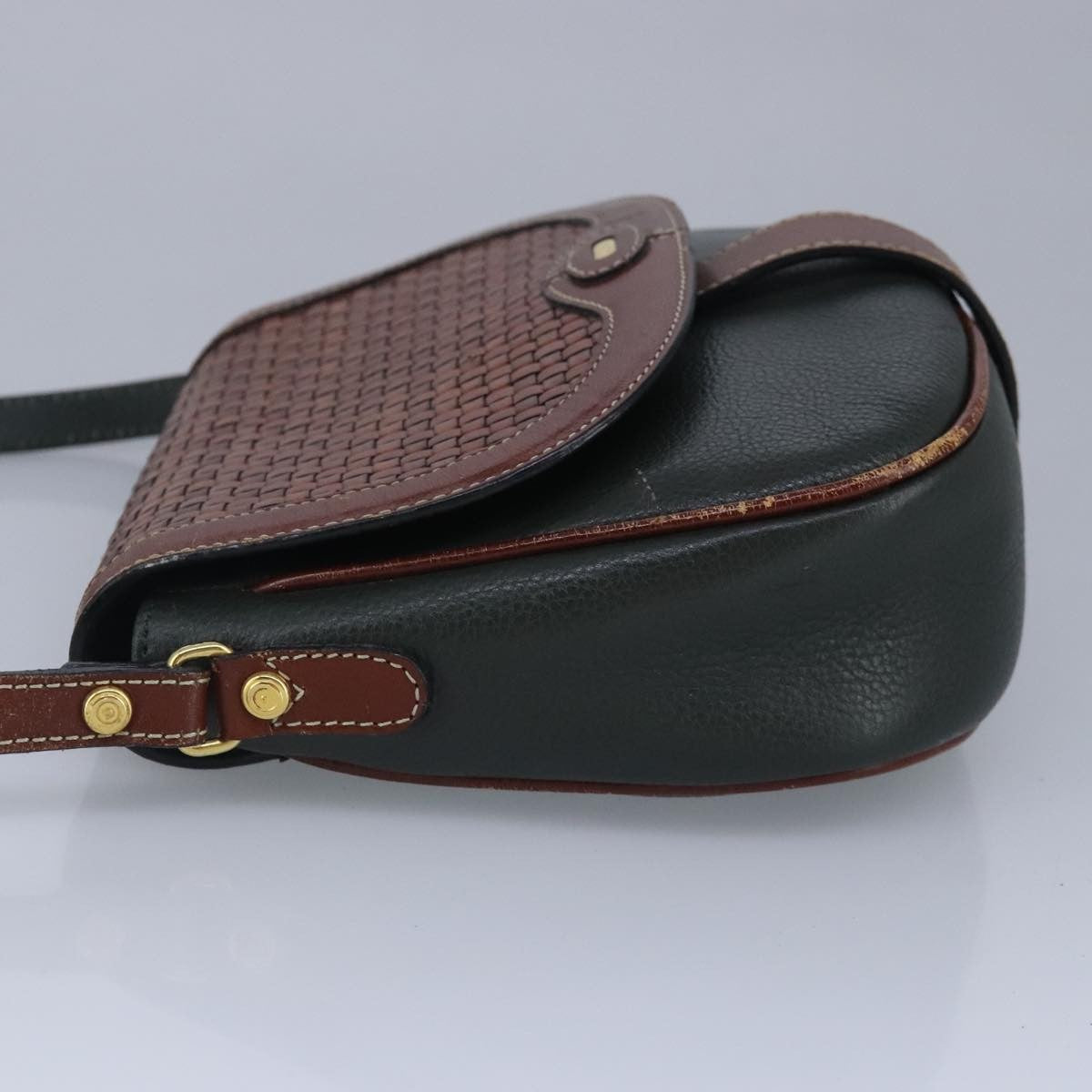 Bally Vintage Shoulder Bag Leather, Green, Leather, Shoulder Bag