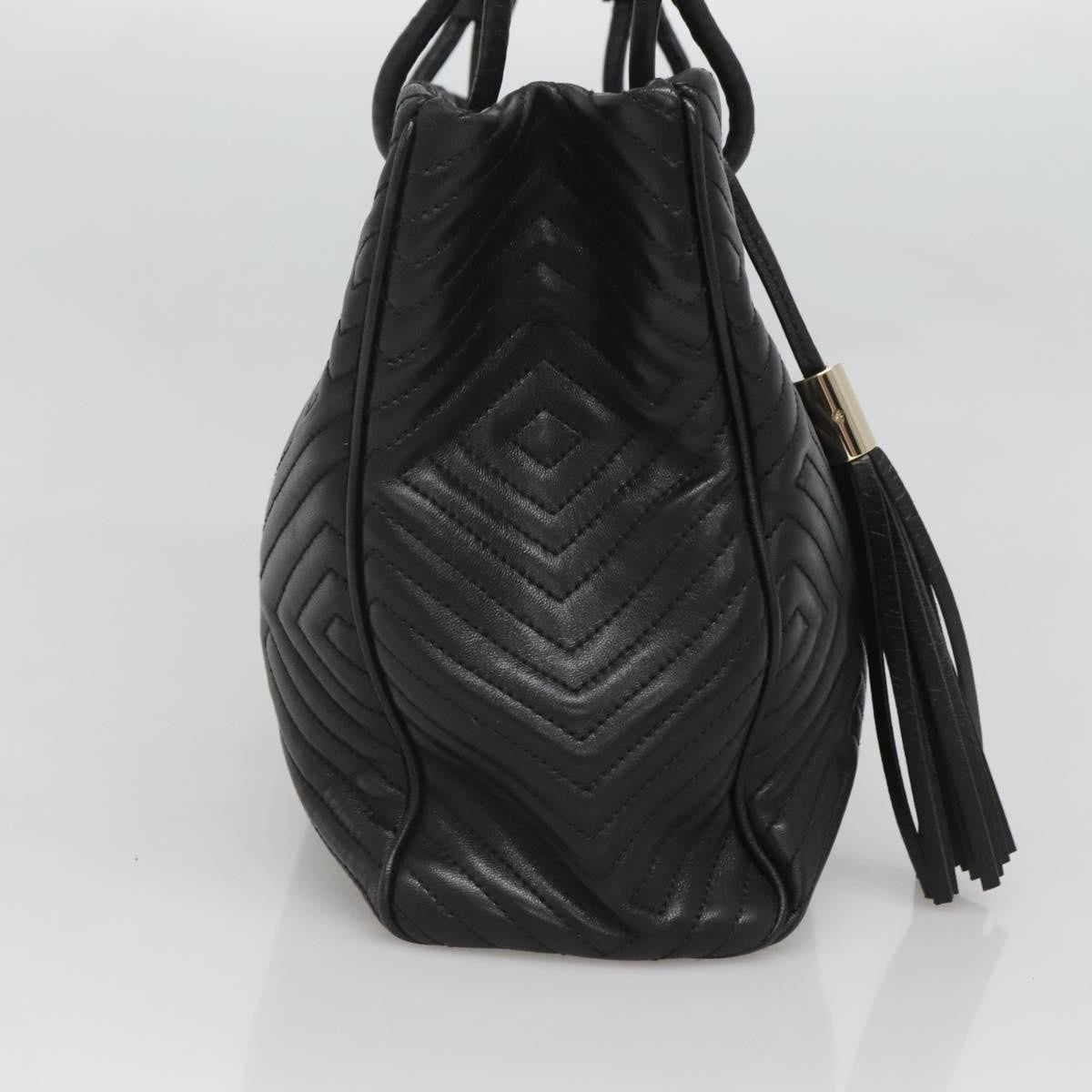 Bally Vintage Handbag Quilted Leather, BLACK, LEATHER, Handbag