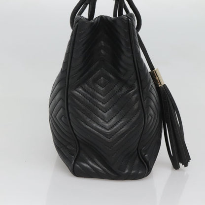 Bally Vintage Handbag Quilted Leather, BLACK, LEATHER, Handbag