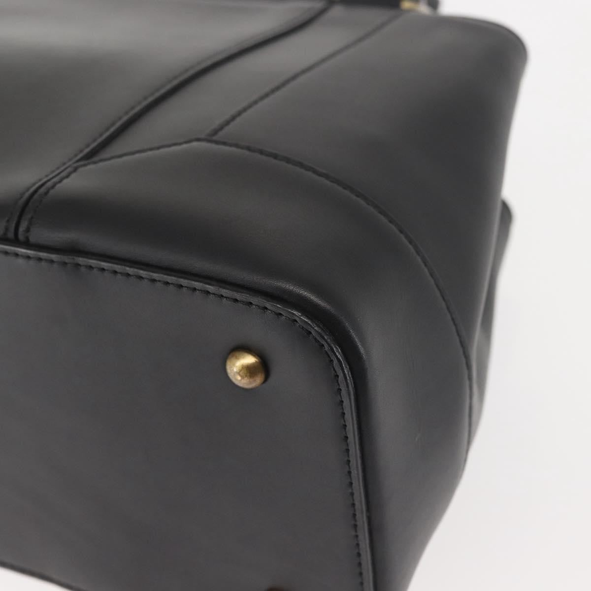 Burberry Vintage Tote Leather, BLACK, LEATHER, Tote bag