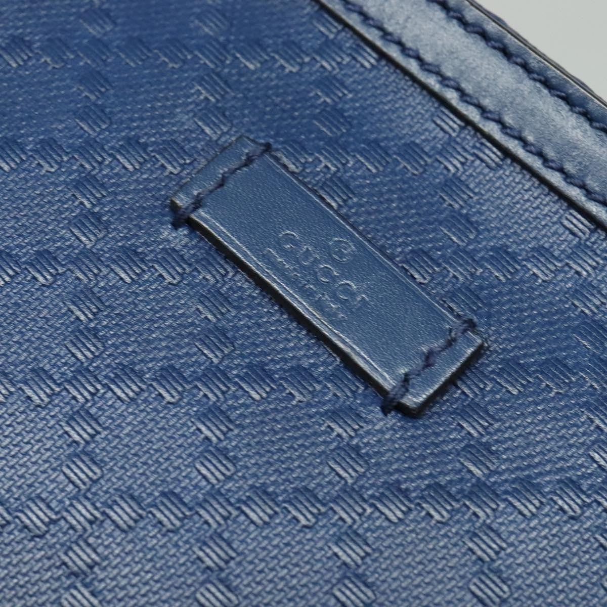 Gucci Zip Top Messenger Bag Diamante Leather, BLUE, LEATHER, Shoulder bag