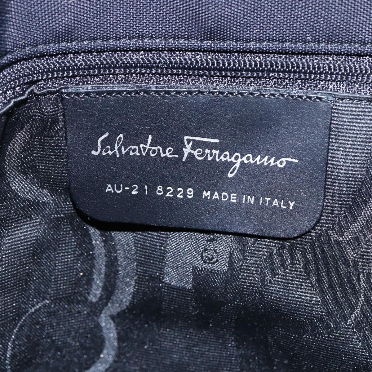 Salvatore Ferragamo Vintage Shoulder Bag Canvas, BLACK, CANVAS, Shoulder bag
