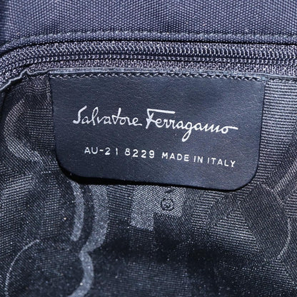 Salvatore Ferragamo Vintage Shoulder Bag Canvas, BLACK, CANVAS, Shoulder bag