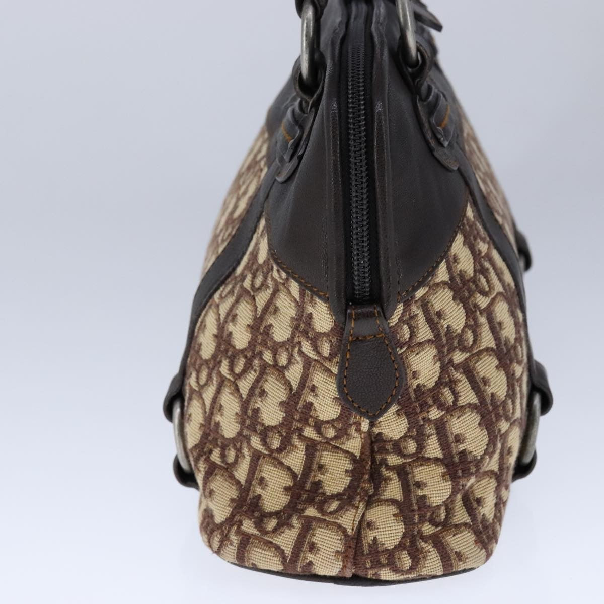 Christian Dior Vintage Trotter Handbag Canvas, BROWN, CANVAS, Handbag