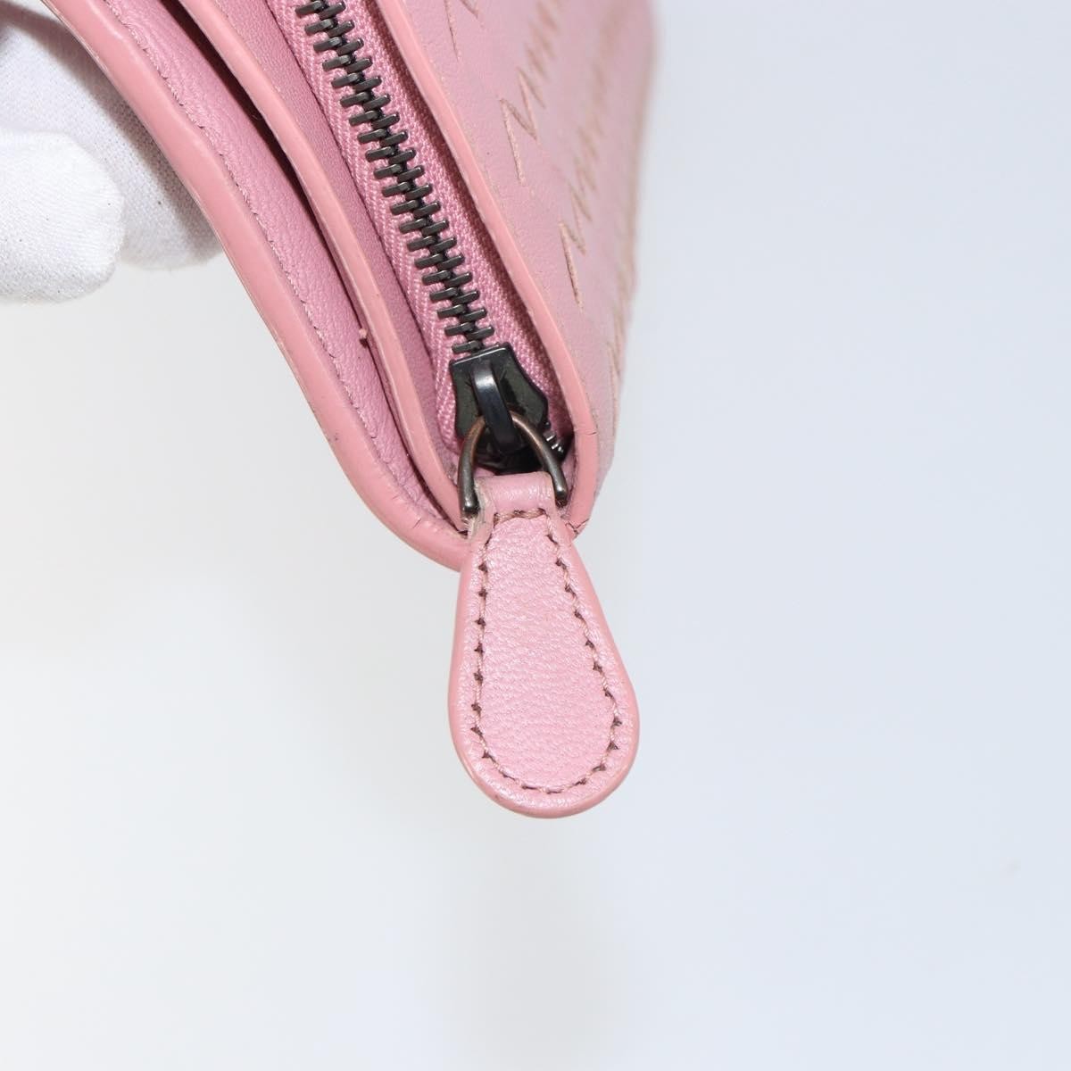 Bottega Veneta Intrecciato Long Zip  Wallet Leather, PINK, LEATHER, Wallets