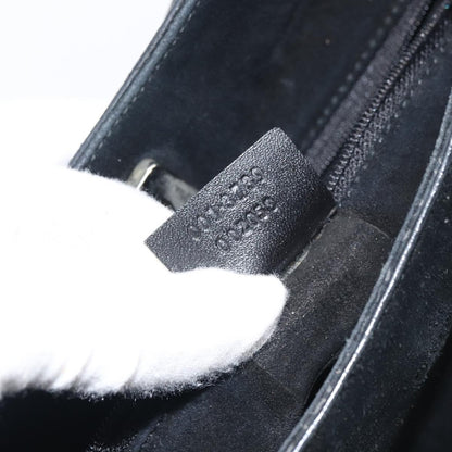 Gucci Vintage Bamboo Handle Bag Suede, BLACK, SUEDE, Handbag