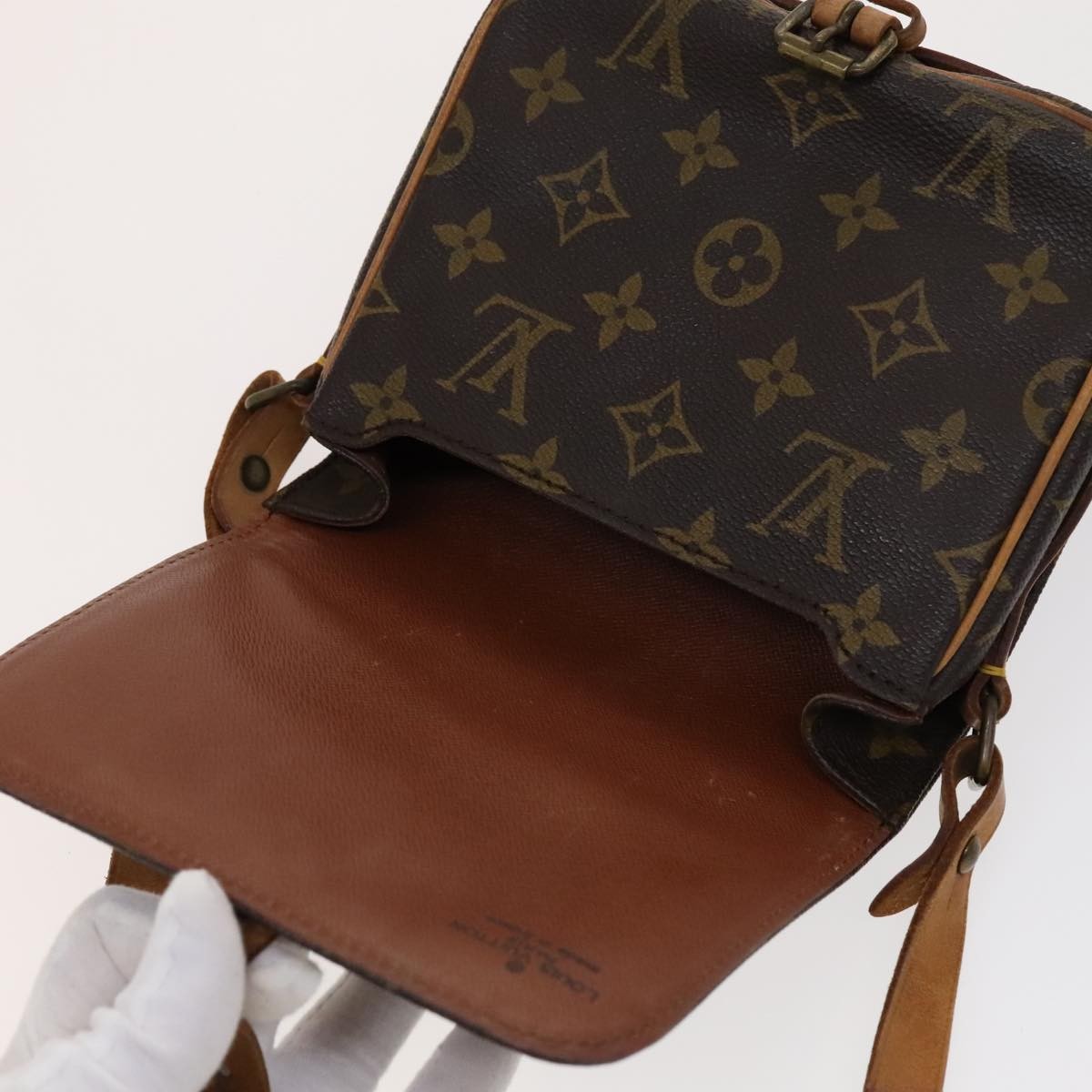 Louis Vuitton Cartouchiere Handbag Monogram Canvas, BROWN, CANVAS, Handbag