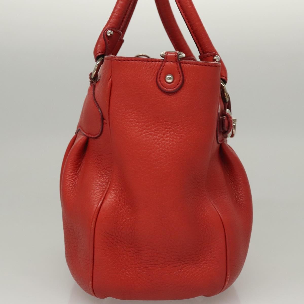 Salvatore Ferragamo Gancini handbag Leather, RED, LEATHER, Handbag