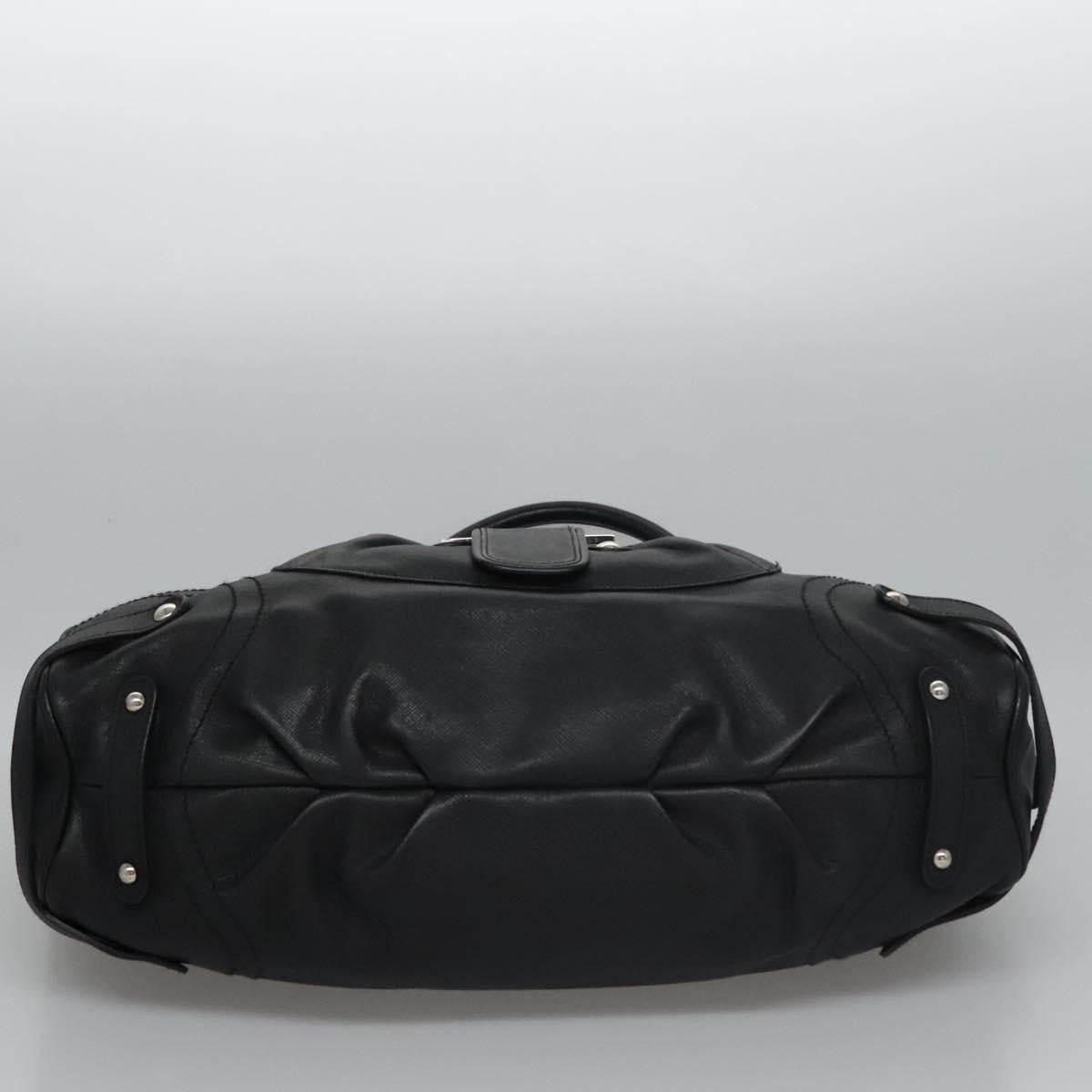 Salvatore Ferragamo Gancini Shoulder Bag Leather, BLACK, LEATHER, Shoulder bag