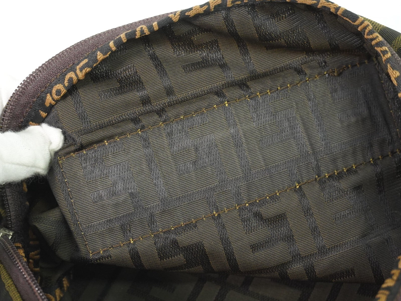 Fendi Vintage Zucca Handbag Zucca, BROWN, CANVAS, Handbag