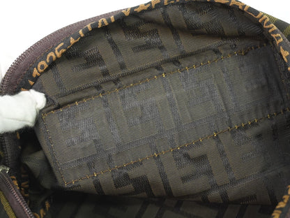 Fendi Vintage Zucca Handbag Zucca, BROWN, CANVAS, Handbag