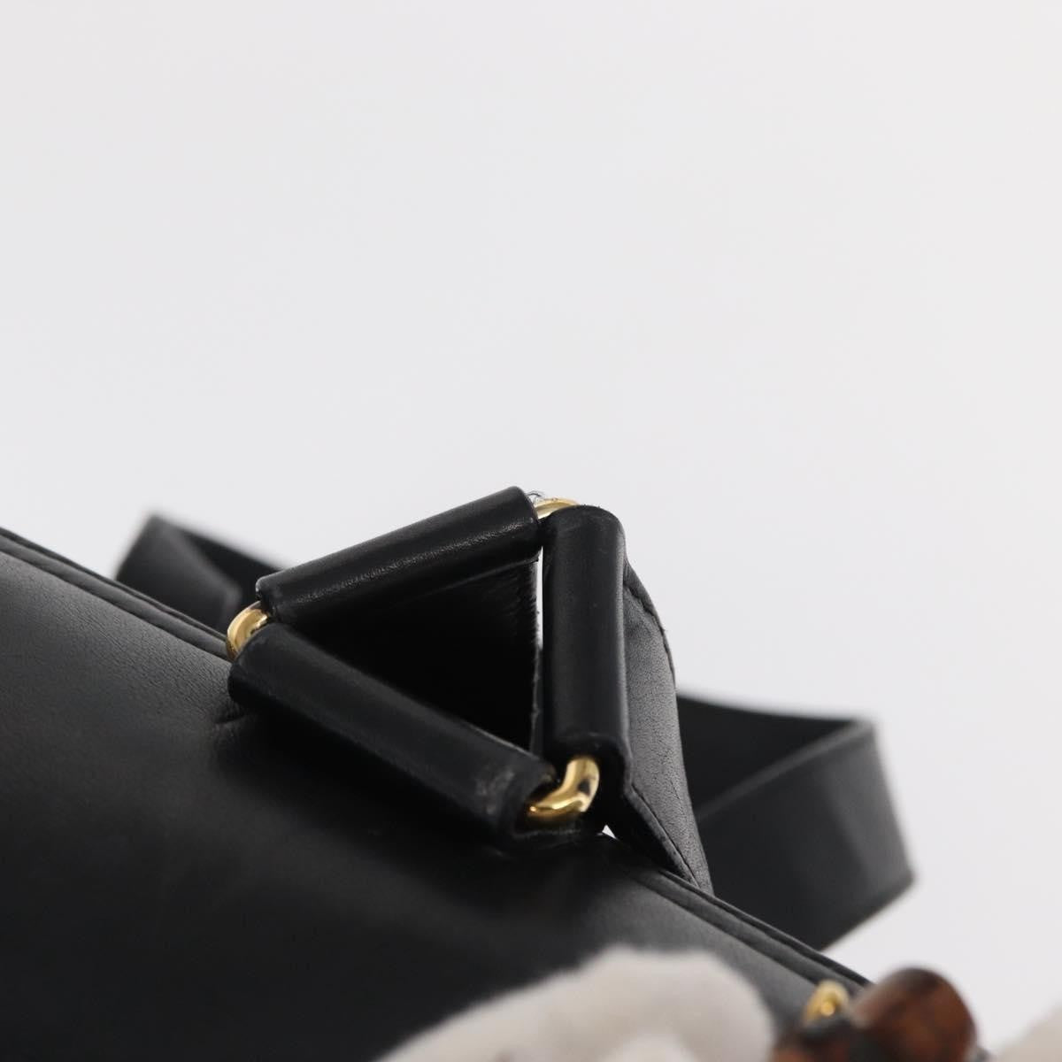 Gucci Vintage Bamboo Backpack Leather, BLACK, LEATHER, Backpack