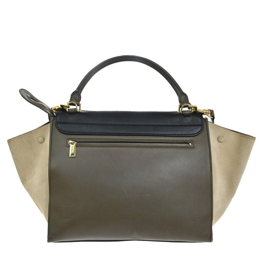 Celine Trapeze Bag Leather with Suede, Multicolour, Leather, Handbag