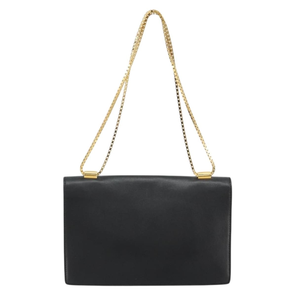 Versace Medusa Flap Chain Bag Leather, Black, Leather, Shoulder Bag
