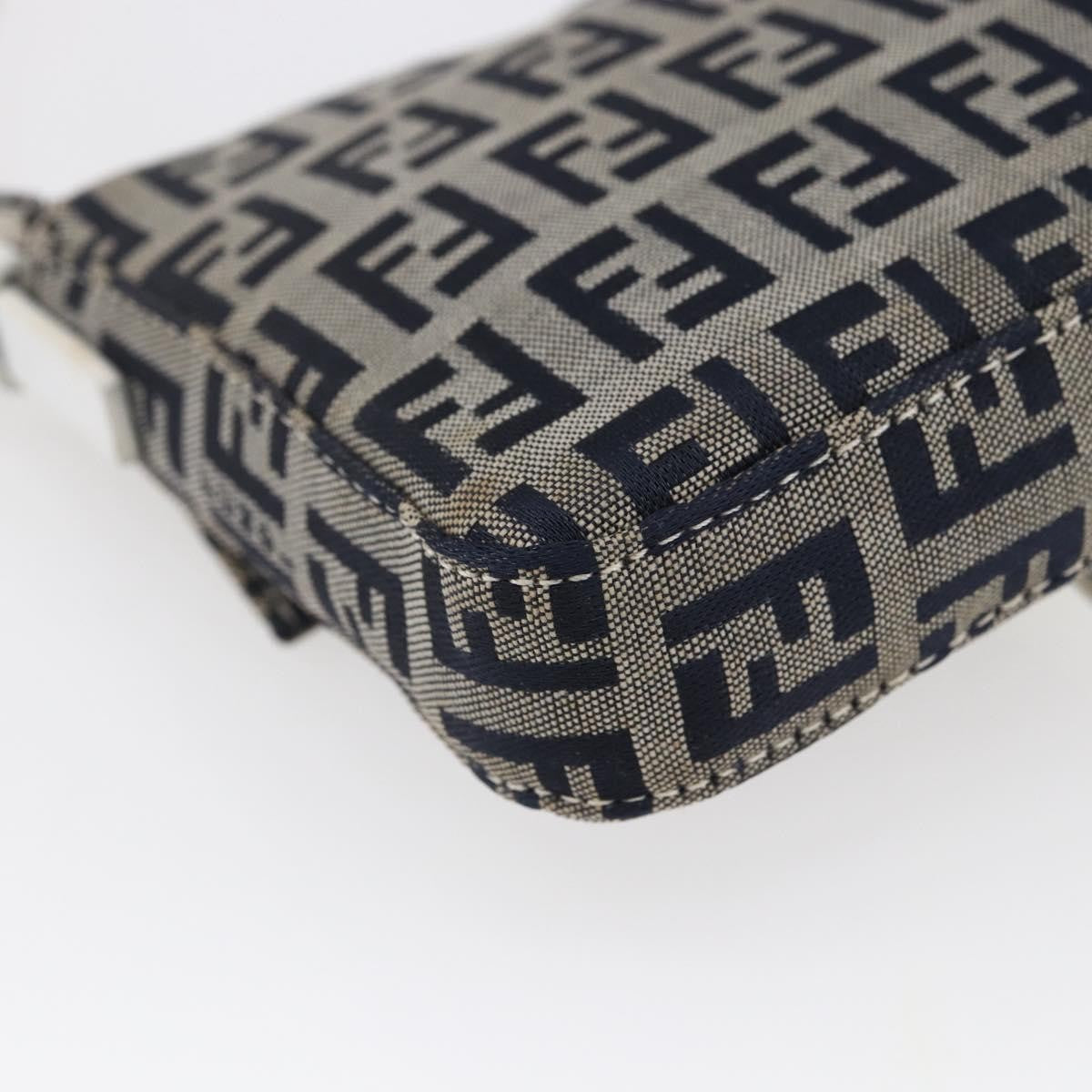 Fendi Baguette Bag Zucchino Canvas, NAVY, CANVAS, Clutche & pouche