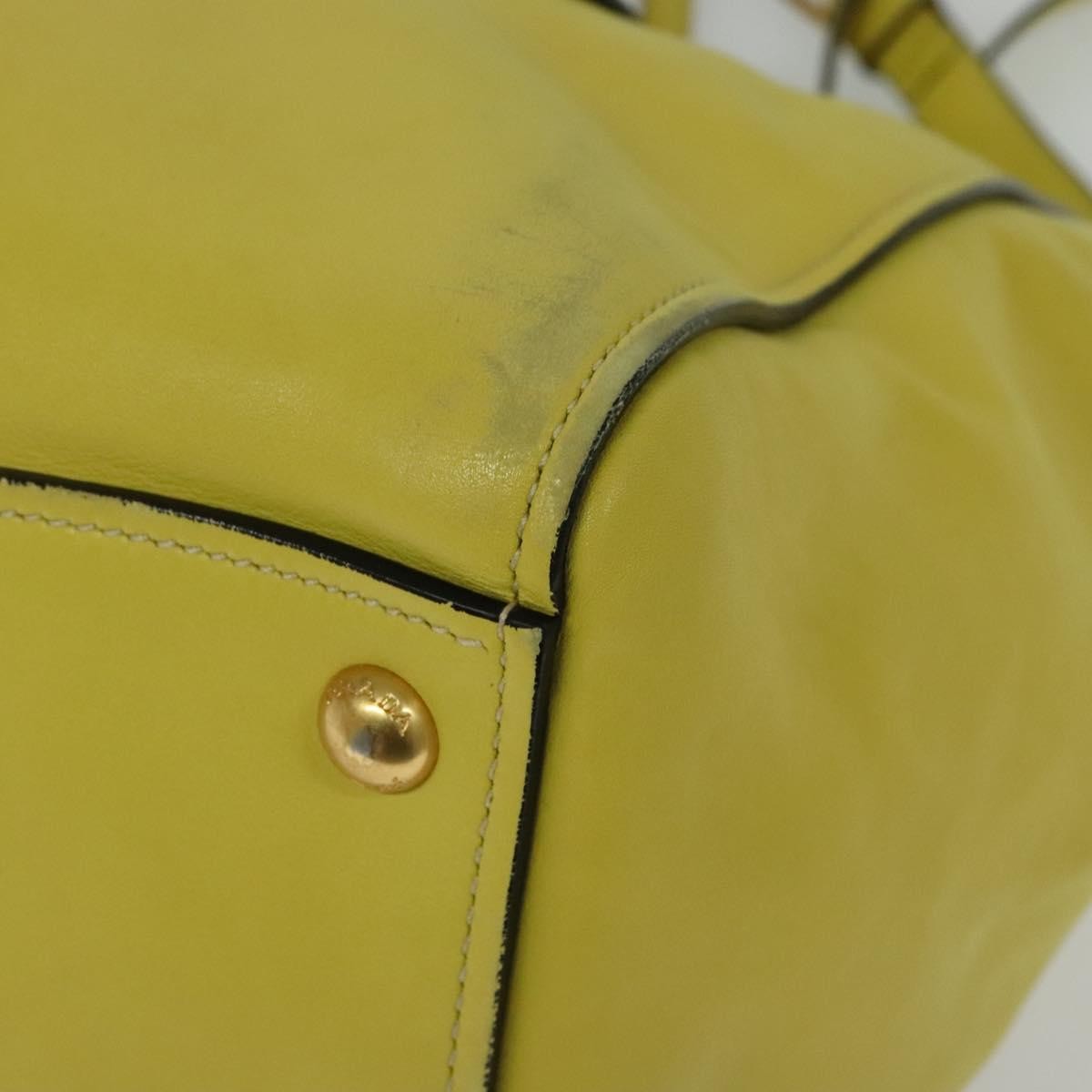Prada Concept Double Zip Tote Calfskin, YELLOW, LEATHER, Tote bag