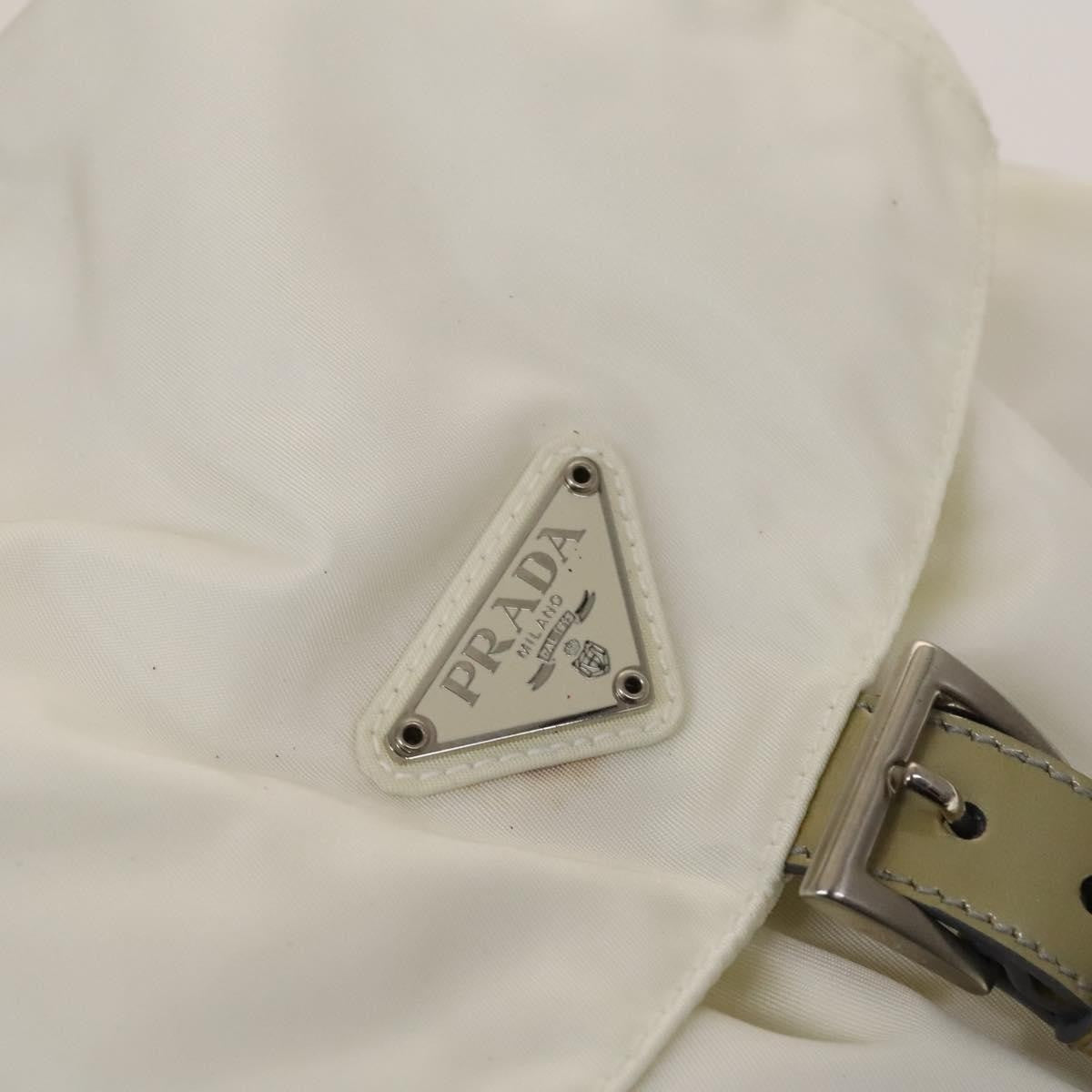 Prada Front Pocket Buckle Backpack Nylon, WHITE, NYLON, Backpack