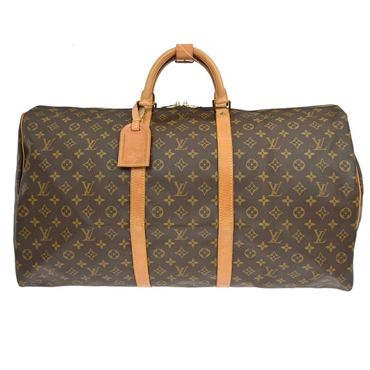 Louis Vuitton Keepall Bag Monogram Canvas, BROWN, CANVAS, Travel bag
