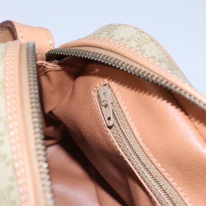 Celine Vintage Macadam Shoulder Bag Canvas and Leather, BEIGE, CANVAS, Shoulder bag