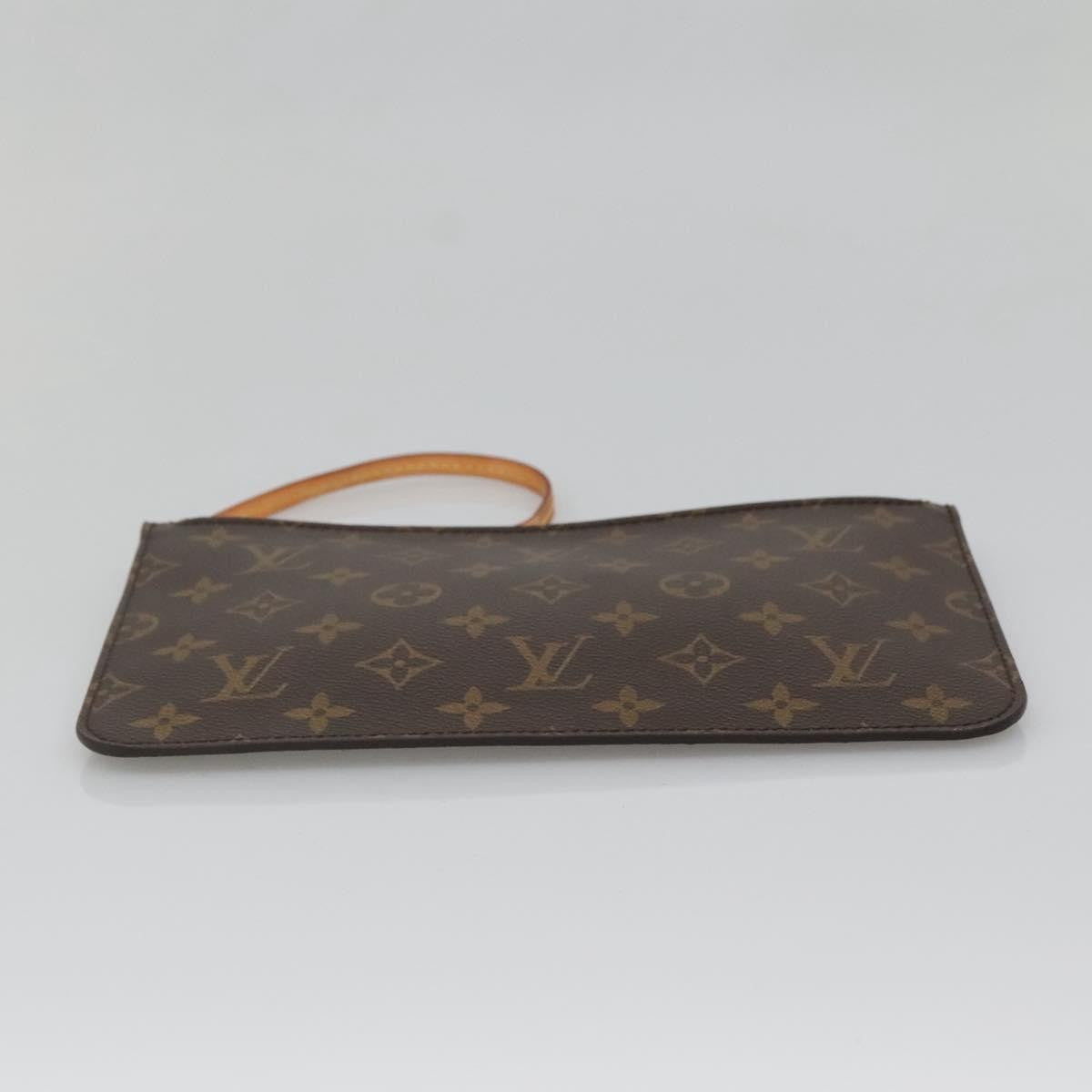 Louis Vuitton Neverfull Pochette Monogram Canvas, BROWN, CANVAS, Tote bag