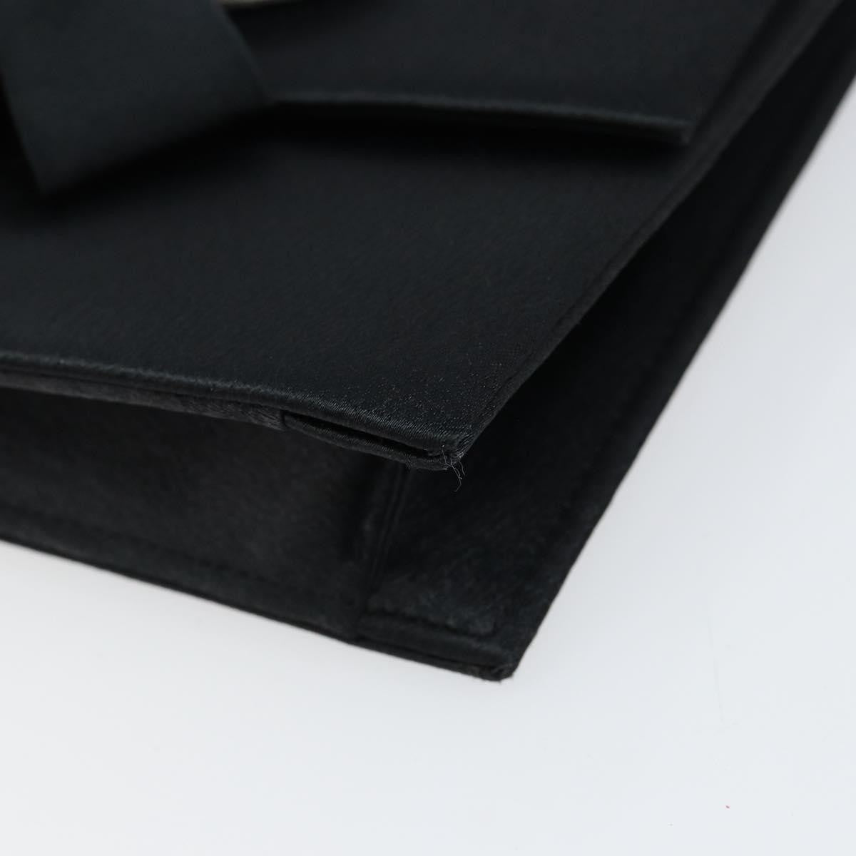 Saint Laurent Vintage Pouch Satin, BLACK, SATIN, Clutche & pouche