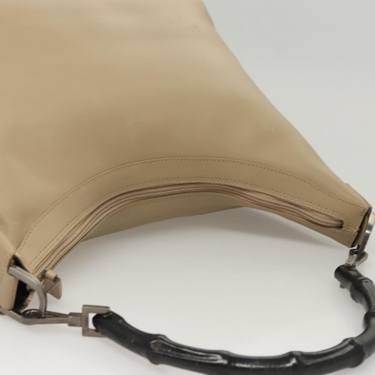Gucci Vintage Bamboo Shoulder Bag Leather, BEIGE, LEATHER, Shoulder bag