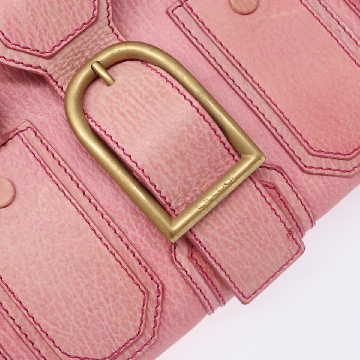 Celine Ella Satchel Leather, PINK, LEATHER, Handbag