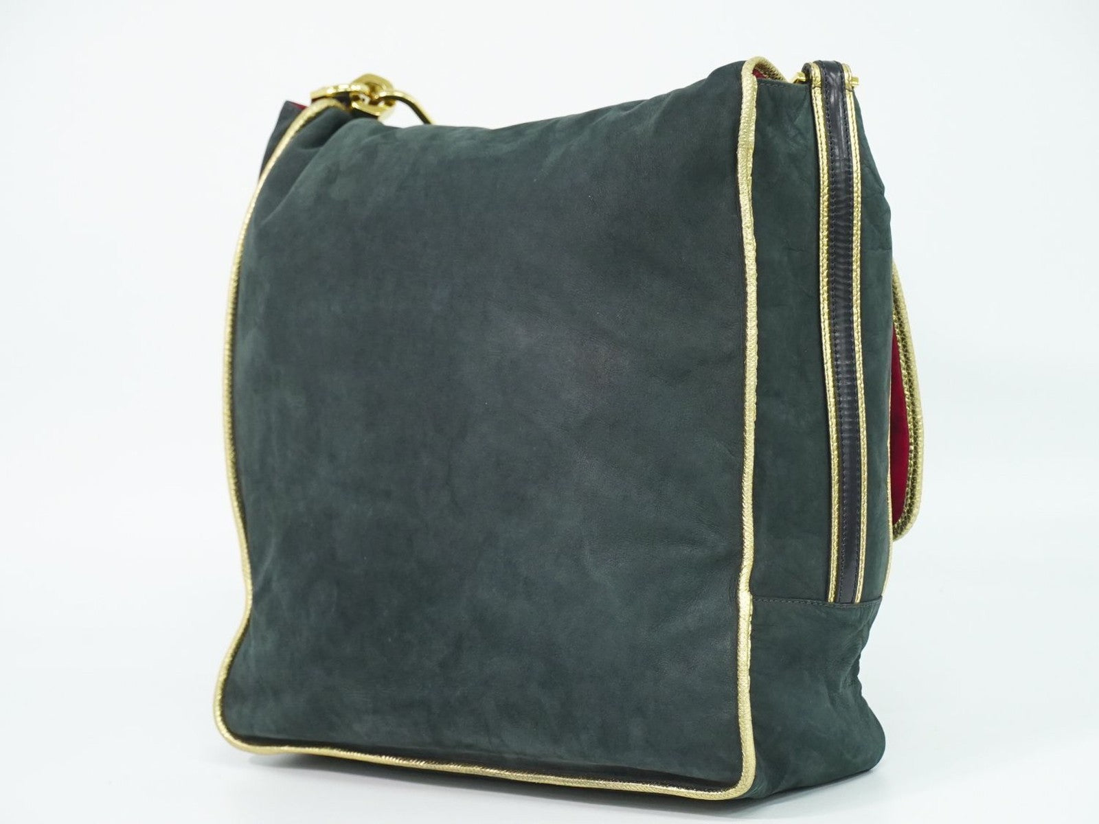 Loewe Anagram Shoulder Bag Suede, Black, Suede, Shoulder Bag