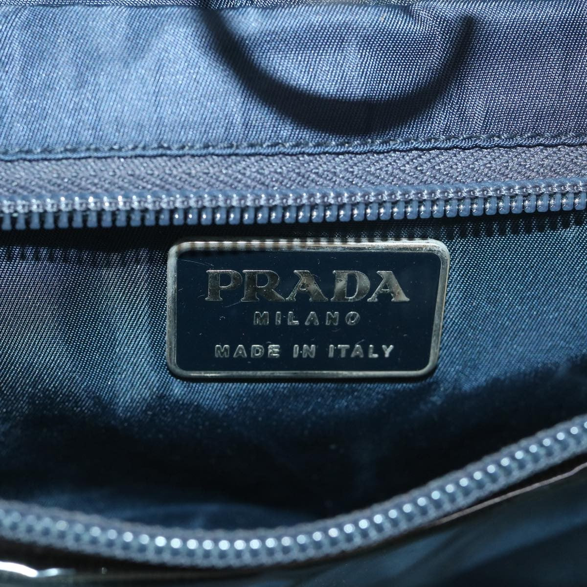 Prada Double Zip Wristlet Pouch Tessuto, NAVY, NYLON, Clutche & pouche