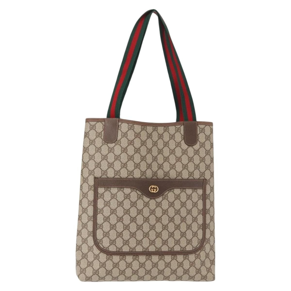 Gucci Sherry Line Tote Canvas, BEIGE, PVC, Tote bag