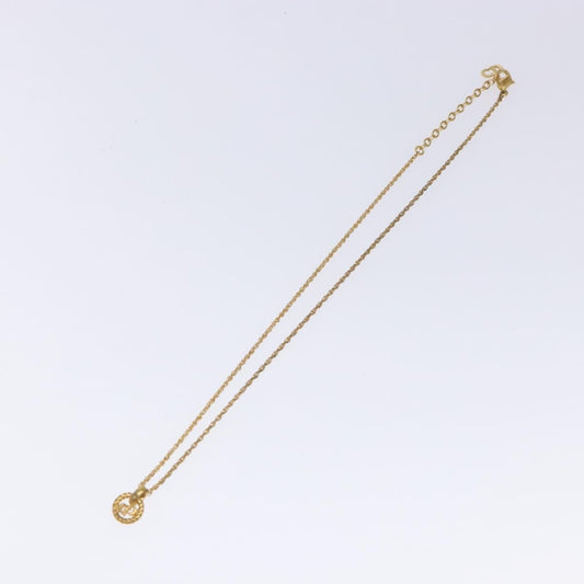 Christian Dior CD Round Pendant Necklace Metal, GOLD, METAL, Necklace
