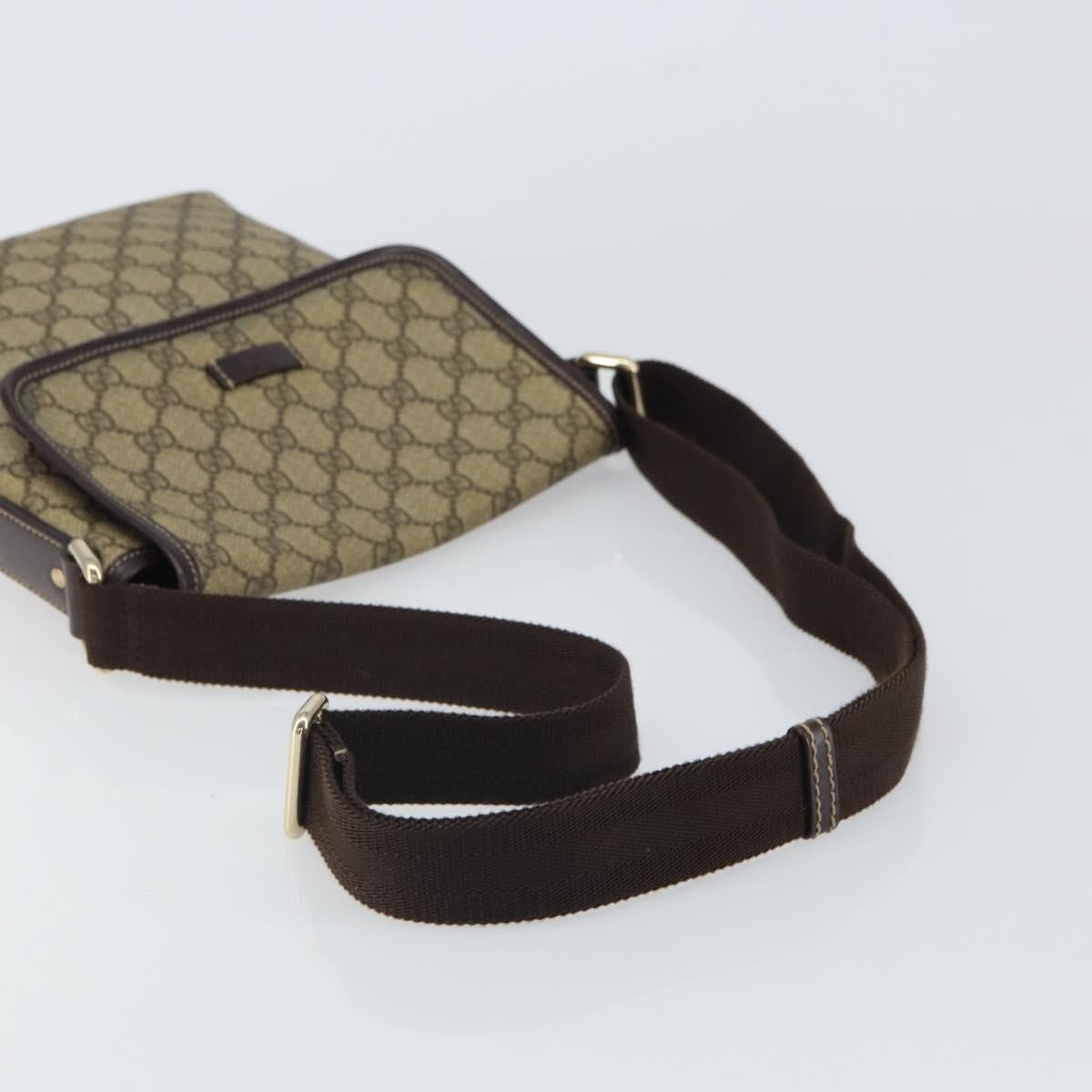 Gucci Flap Messenger GG Coated Canvas, BEIGE, PVC, Shoulder bag