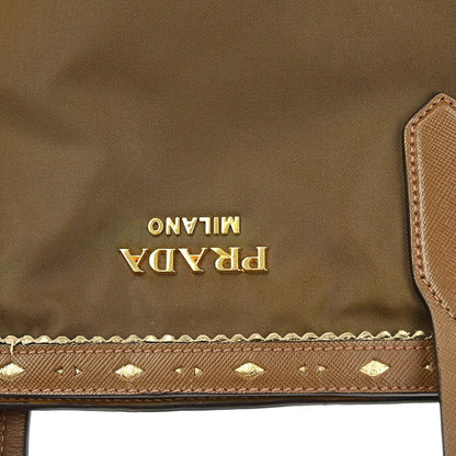 Prada Vintage Tote Tessuto, BROWN, NYLON, Tote bag