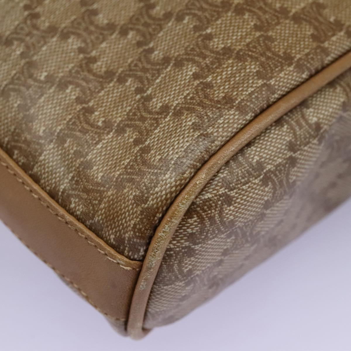 Celine Vintage Macadam Shoulder Bag Canvas, BEIGE, CANVAS, Shoulder bag