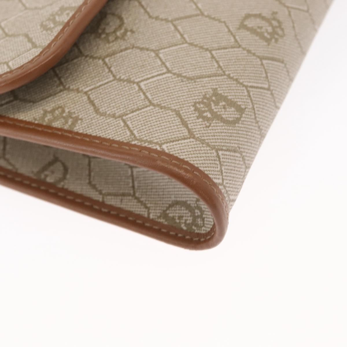 Christian Dior Vintage Honeycomb Flap Crossbody Bag Coated Canvas, BEIGE, CANVAS, Shoulder bag