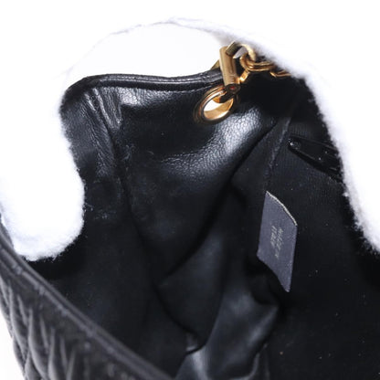 Bally Vintage Chain Shoulder Bag Quilted Leather, BLACK, LEATHER, Shoulder bag