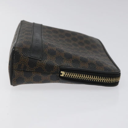Celine Macadam Pochette Canvas and Leather, Black, Canvas, Clutch