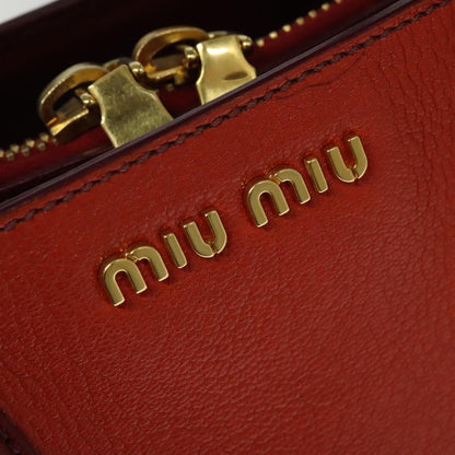 Miu Miu Zip Tote Leather, RED, LEATHER, Tote bag