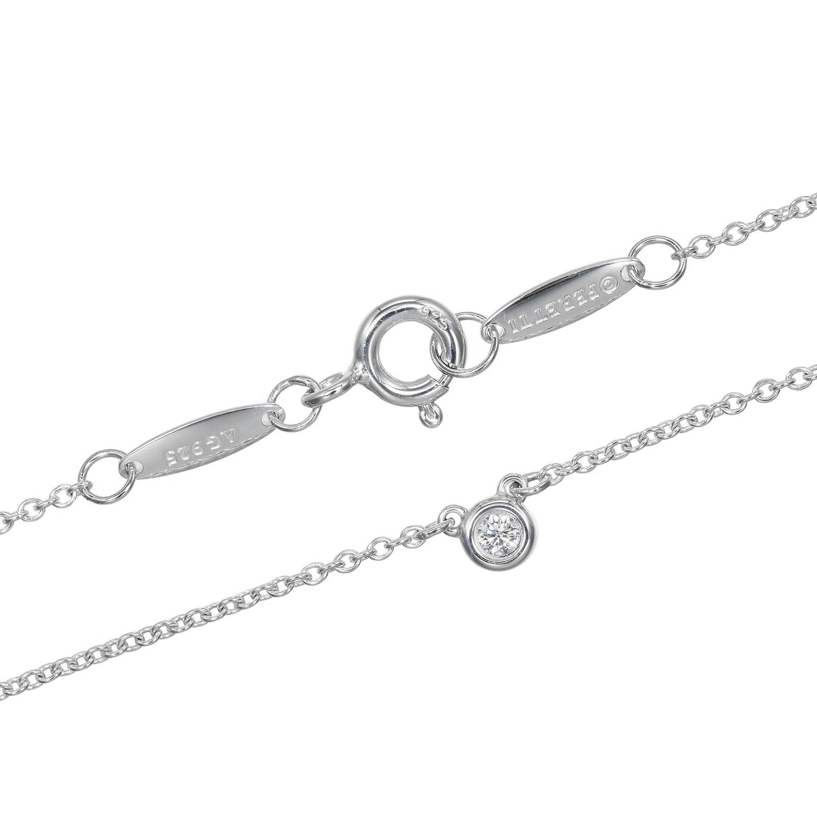 Tiffany & Co. Elsa Peretti Diamonds By The Yard Necklace Sterling silver with Diamond, SILVER, SILVER, Necklace