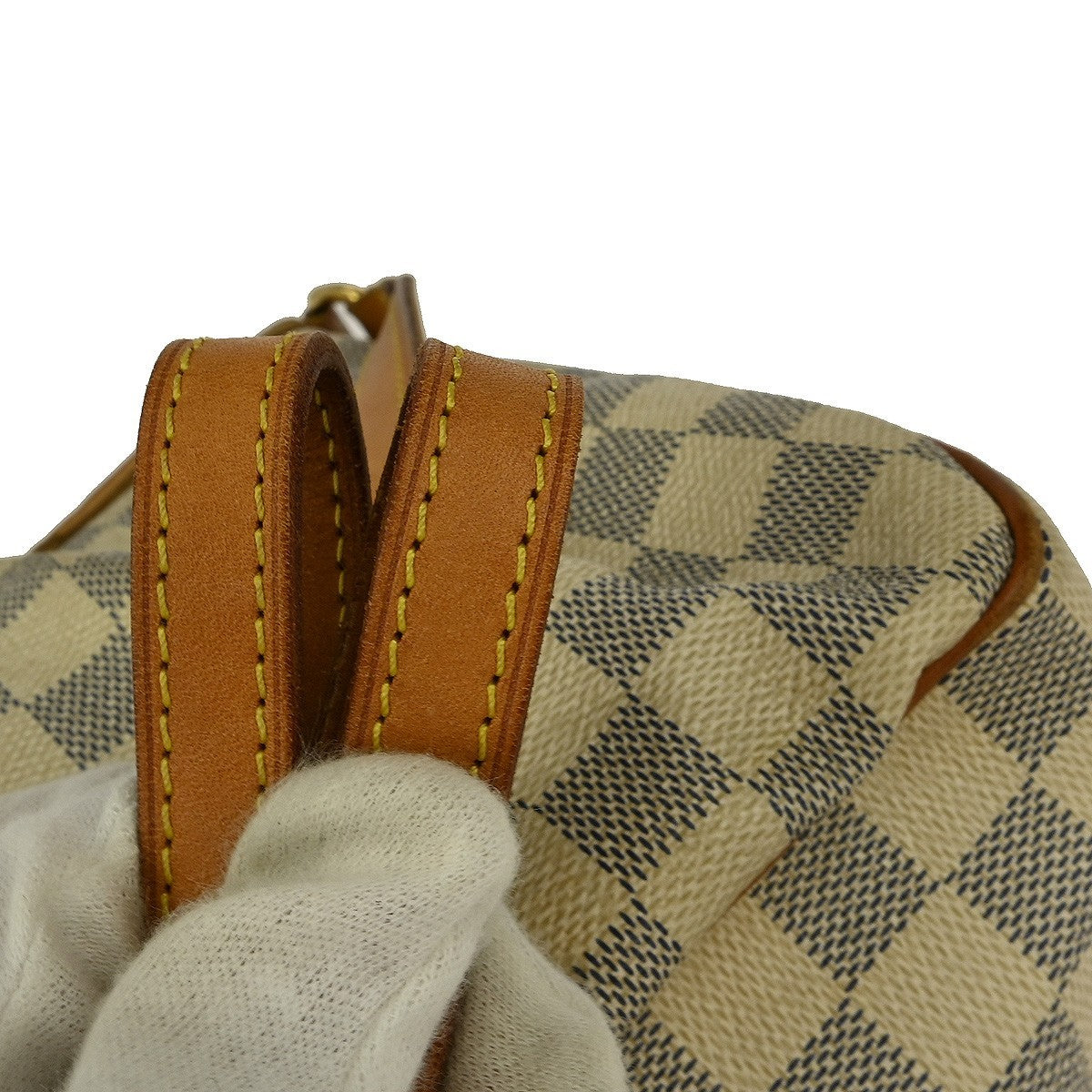 Louis Vuitton Siracusa Handbag Damier, WHITE, CANVAS, Shoulder bag