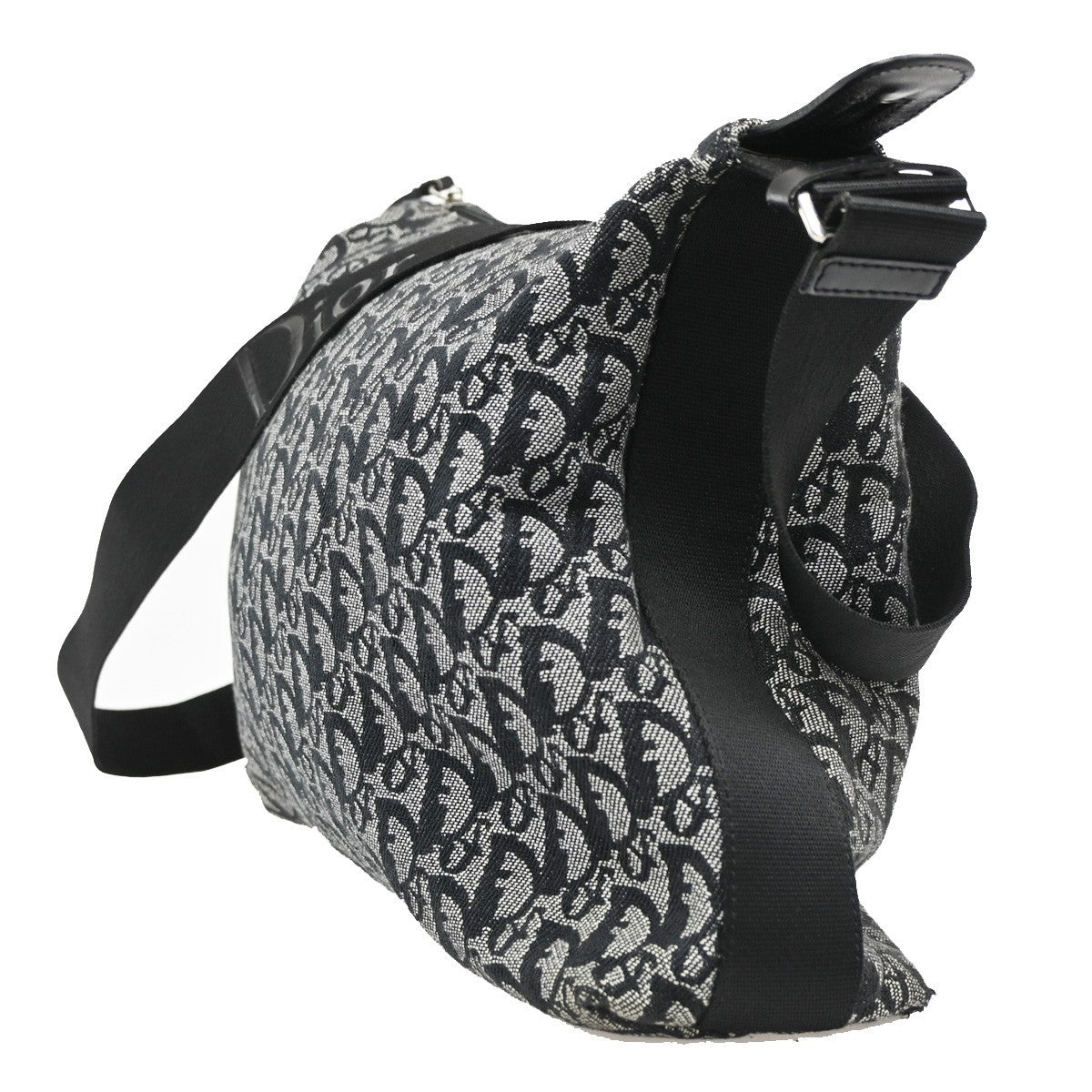 Christian Dior Vintage Trotter Messenger Bag Diorissimo Canvas, BLACK, CANVAS, Shoulder bag