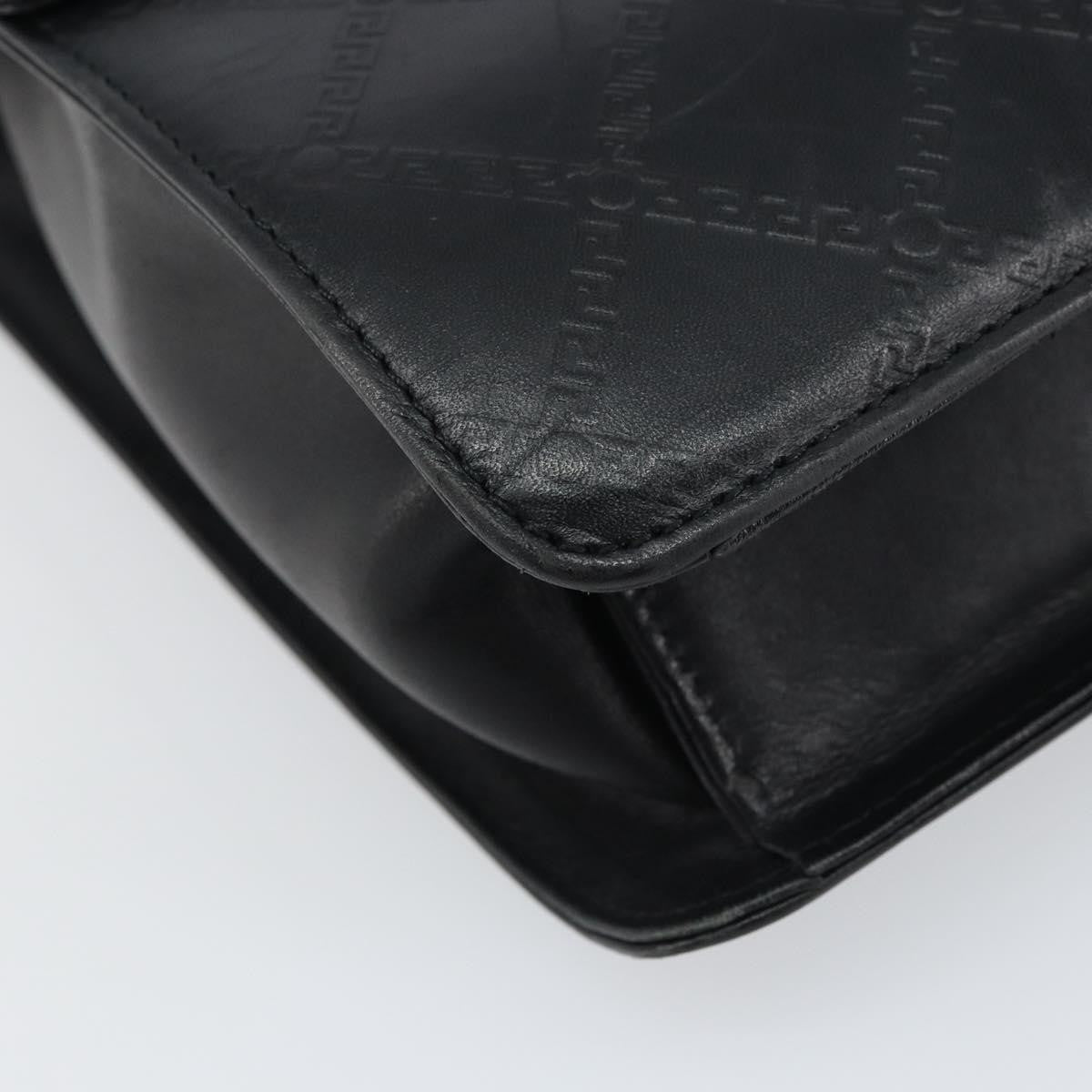 Versace Vintage Handbag Leather, BLACK, LEATHER, Handbag