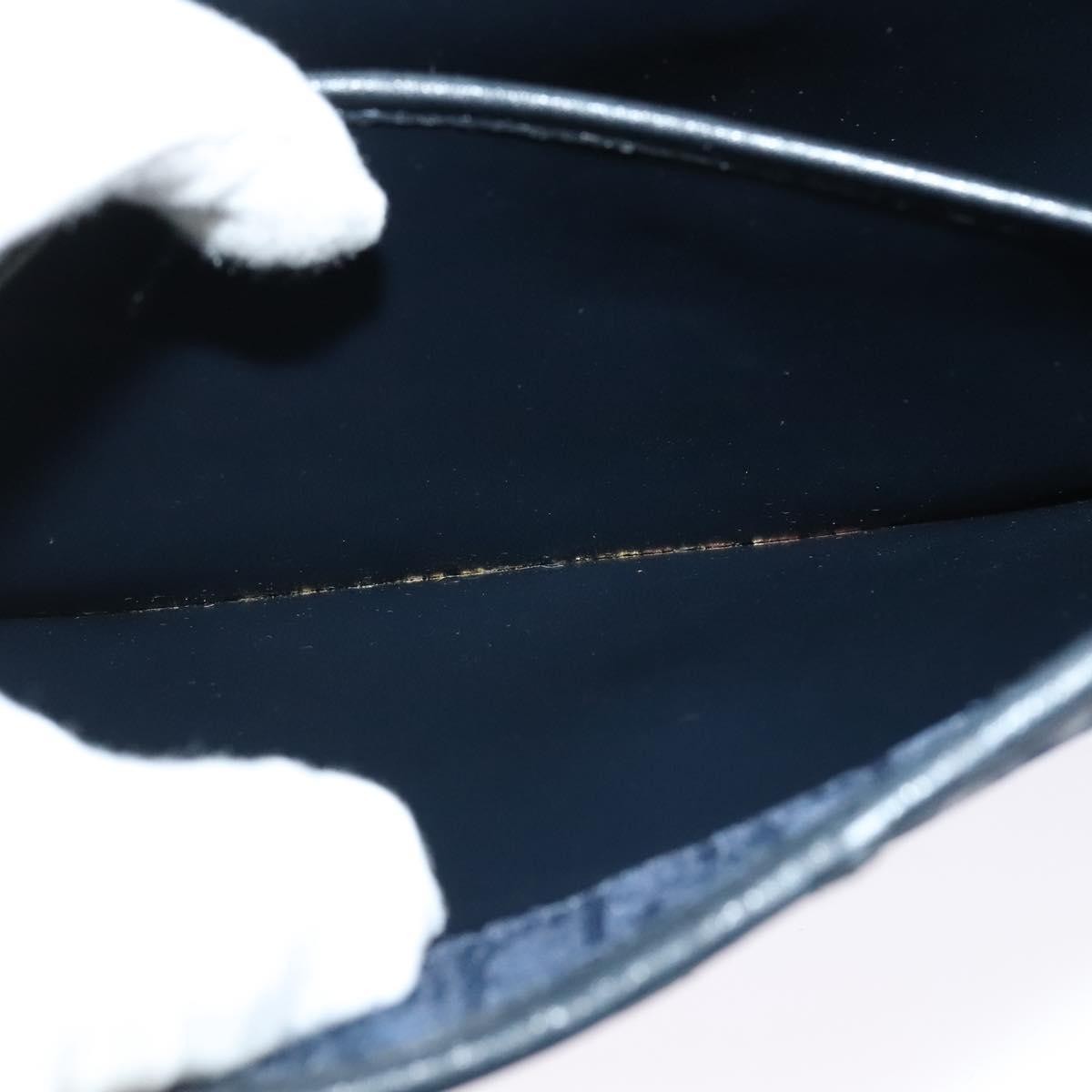 Christian Dior Vintage Chain Flap Shoulder Bag Diorissimo Canvas, NAVY, CANVAS, Shoulder bag