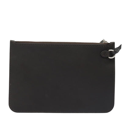 Louis Vuitton Neverfull Pochette Leather, BROWN, LEATHER, Clutche & pouche