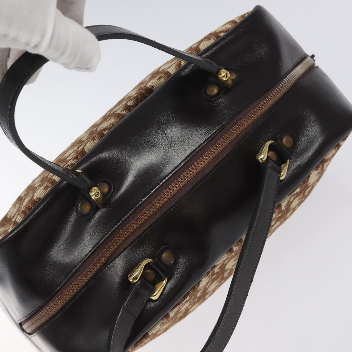 Christian Dior Vintage Trotter Handbag Canvas, BEIGE, CANVAS, Handbag