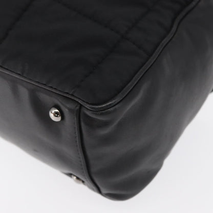 Chanel Square Stitch Boston Bag Quilted Nylon, Black, Nylon, Travel Bag